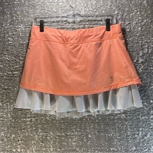 Sofibella Tennis Skort Plus Large Peach White Flutter Skirt Polyester